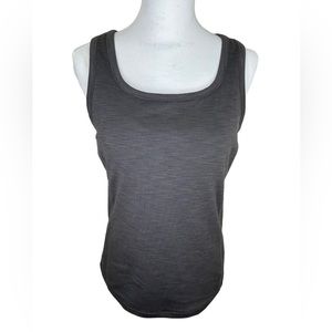 Prana Becksa Ribbed Tank Top~Charcoal Gray~Shelf Bra~Yoga~Workout